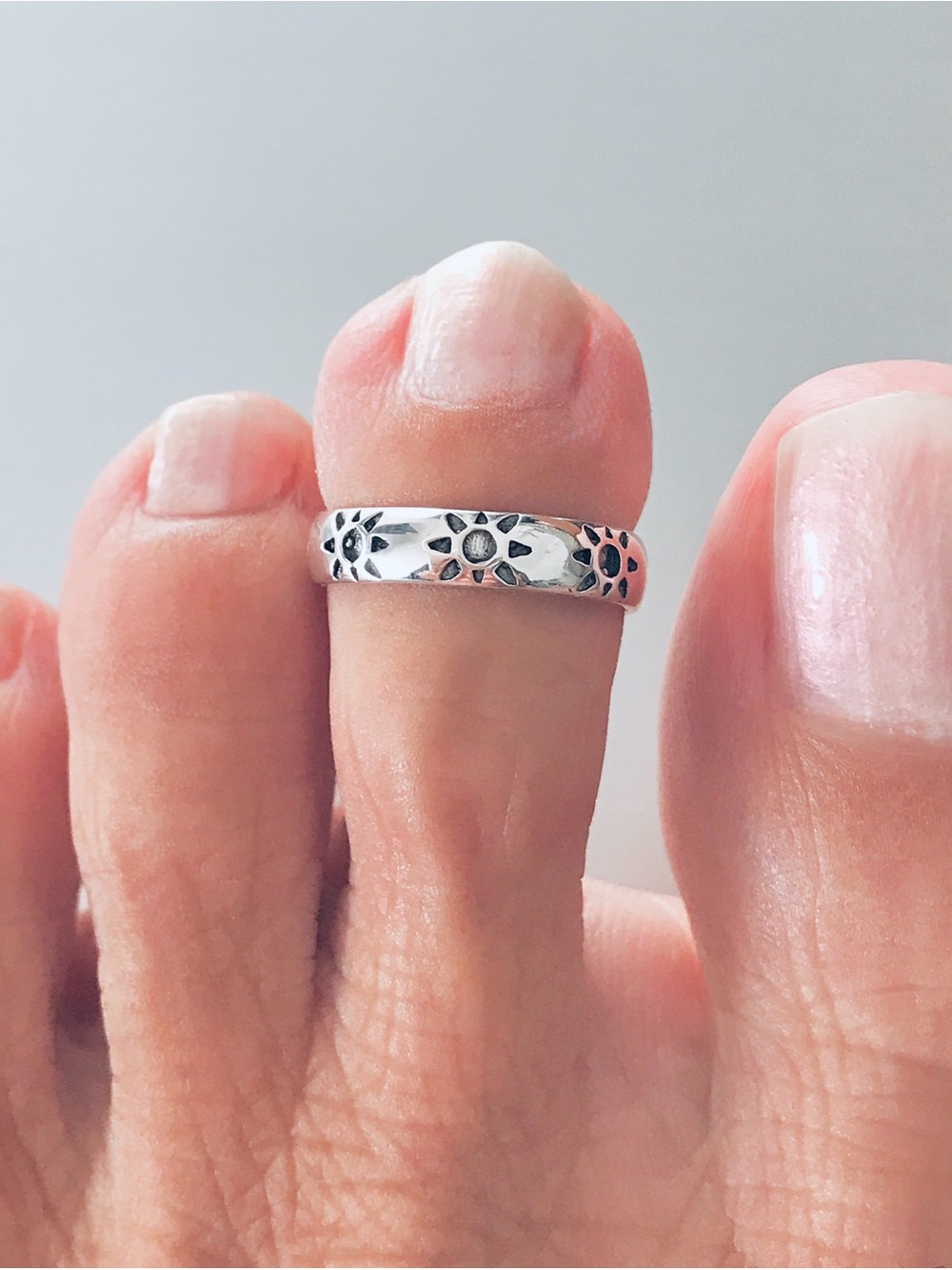 Sterling Silver Sun Toe Ring, Sun Ring, Boho Ring